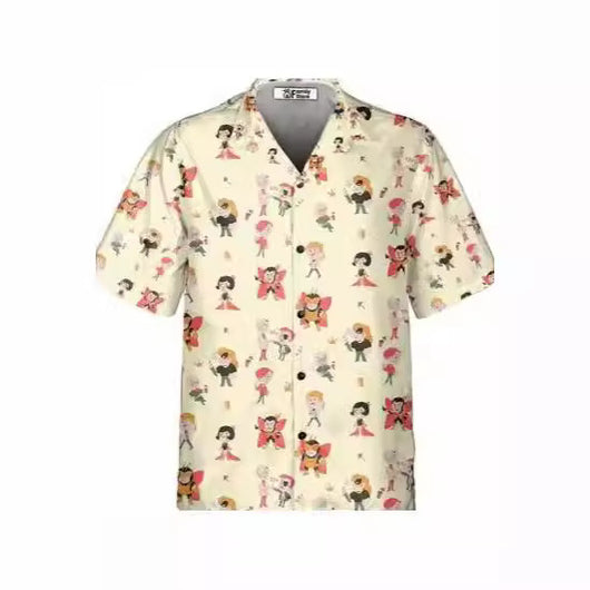 Camisa Estampada Elástica de Fibra de Acetato para Hombre