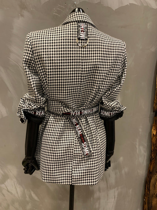 Abrigo de Lana Pata de Gallo Elegante para Mujer - Image 3