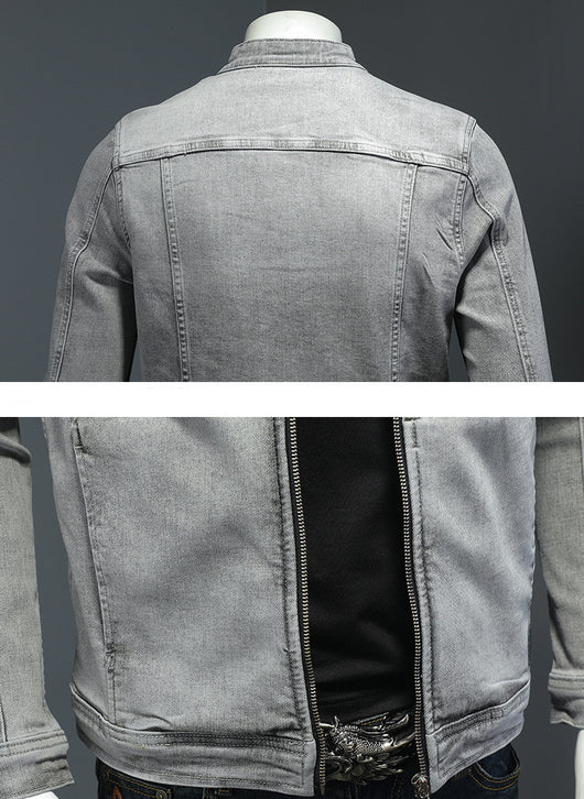 Chaqueta Denim Stretch con Cierre para Hombre - Ajuste Premium - Image 11