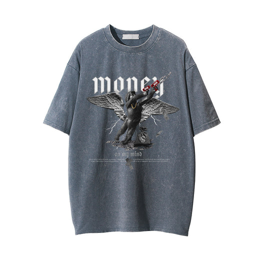 Camiseta Estampada Lavada y Desgastada para Hombre - Image 6