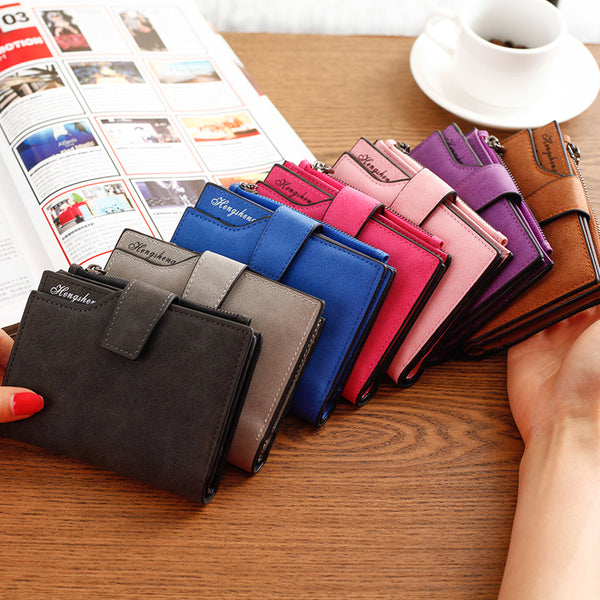 Billetera Corta para Mujer Colores Pastel con Botón