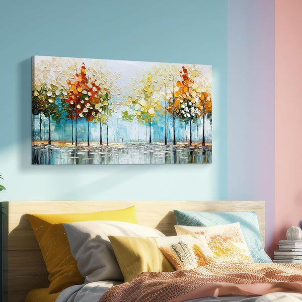 Cuadro Abstracto Moderno con Pintura al Óleo - Paisaje Contemporáneo en Lienzo