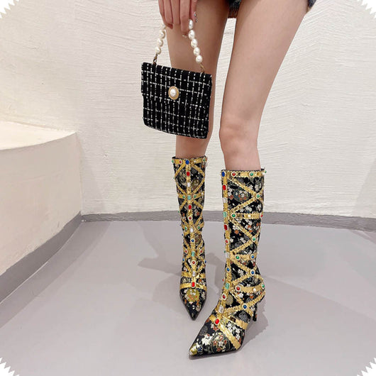 Tacones Stiletto con Cristales Brillantes - Zapatos de Tacón Alto para Mujer - Image 7