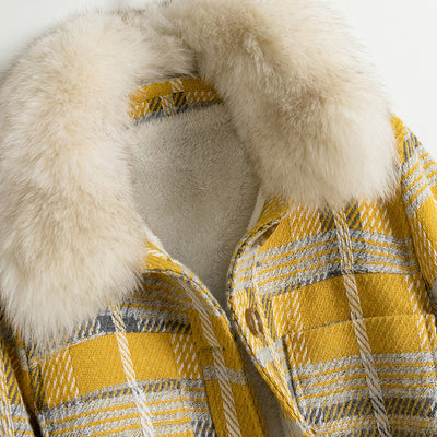 Chaqueta Tweed y Terciopelo a Cuadros para Mujer - Elegancia Sofisticada - Image 11
