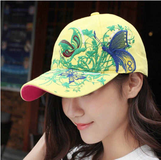 Gorra de Béisbol Coreana con Bordado de Mariposa y Protección Solar - Image 7