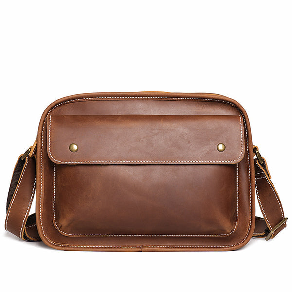 Bolso de Cuero Genuino para Hombre - Bandolera Casual de Piel de Vaca