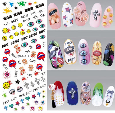 Kit Completo de Adhesivo para Uñas con Herramientas de Joyería y Stickers de Letras - Image 7