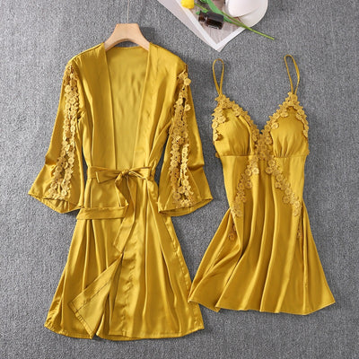 Camisón Corto Sensual con Tirante de Seda Helada y Soporte de Pecho - Image 20
