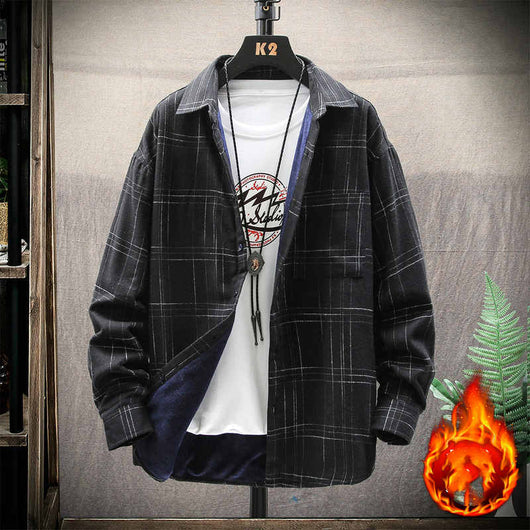 Camisa de Cuadros Térmica para Hombre - Abrigo Grueso Invierno - Image 6