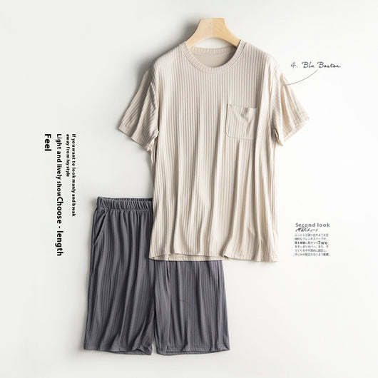 Conjunto de Pijama Ligero para Hombre - Camiseta y Shorts de Verano
