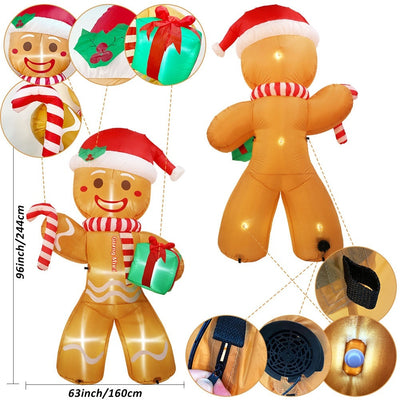 Muñeco Inflable Navideño de Jengibre con Luz LED para Exterior - Image 15