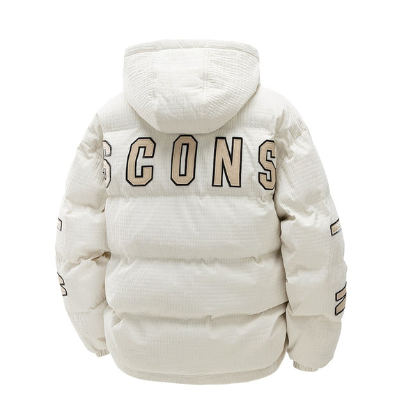 Men's Hooded Urban Print Puffer Jacket
