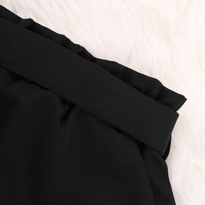Conjunto de Camisa Manga Larga y Shorts de Algodón Negro - Image 15