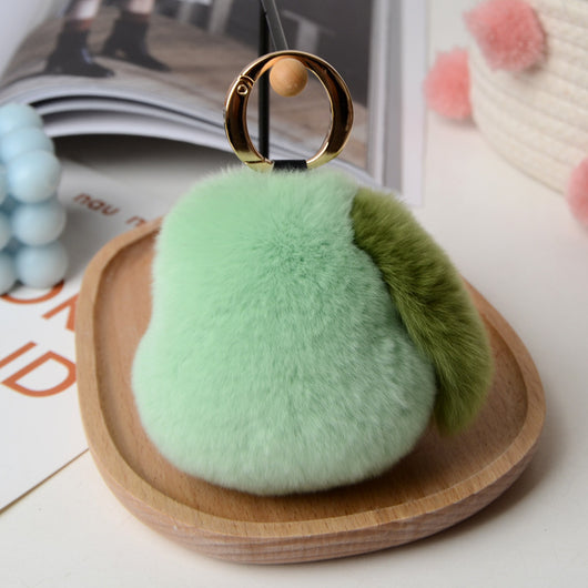 Llavero de Coche con Cabello Real Pera Verde - Regalo Especial para Mujer - Image 3