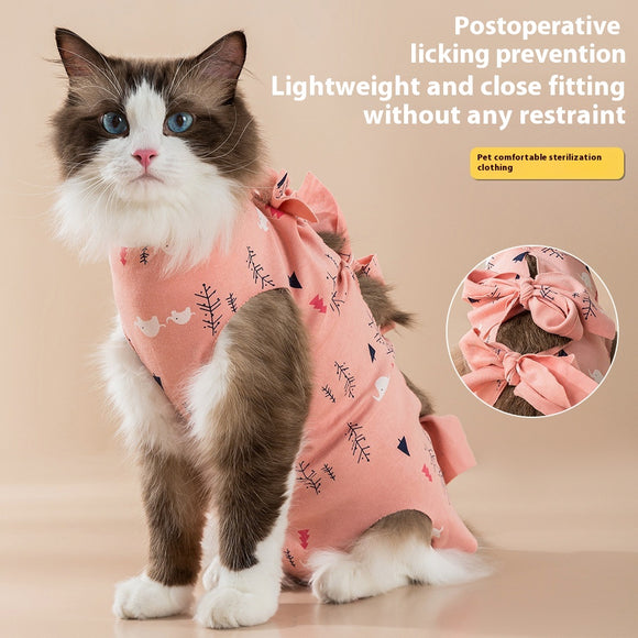 Prenda de Esterilización para Gatos - Protección Respirable Anti-lamido