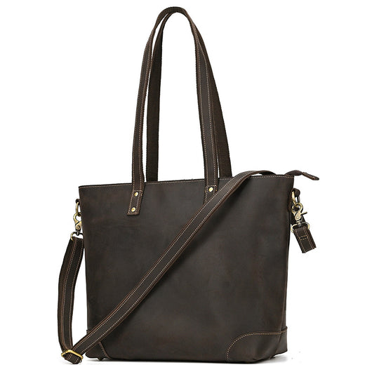 Bolso Tote de Cuero Crazy Horse Gran Capacidad - Image 39