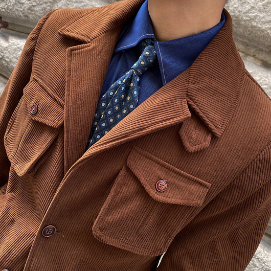 Chaqueta de Pana para Hombre Gruesa Ajustada Casual - Image 12