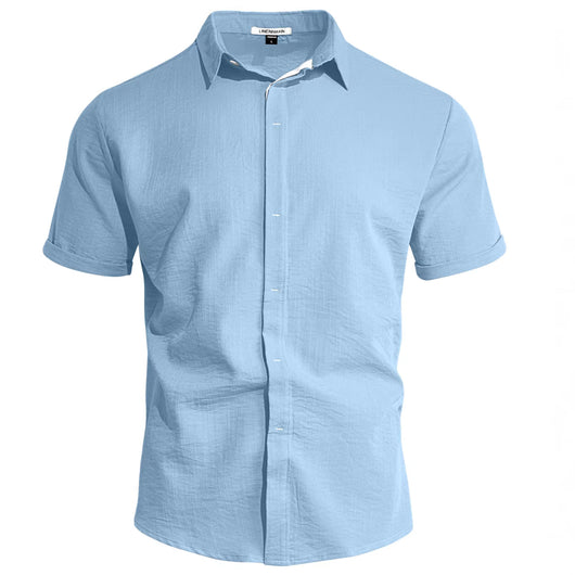 Camisa Casual de Manga Corta con Cuello Solapa - Image 5