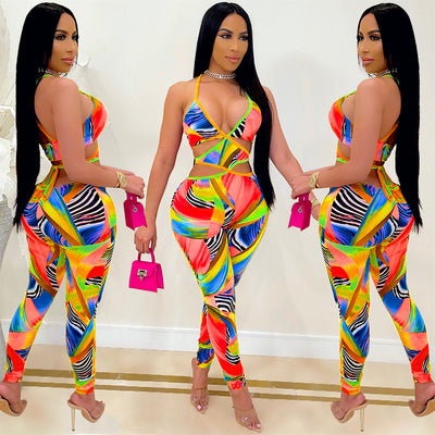 Jumpsuit Estampado Sexy para Discoteca con Amarres Cruzados - Image 27