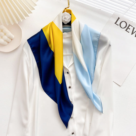 Pañuelo de Seda Cuadrado con Combinación de Colores Salvajes - Image 12