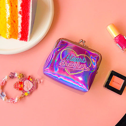 Cartera Holográfica Harajuku Girl Crush con Bordado Láser - Billetera Corta Multiusos - Image 10