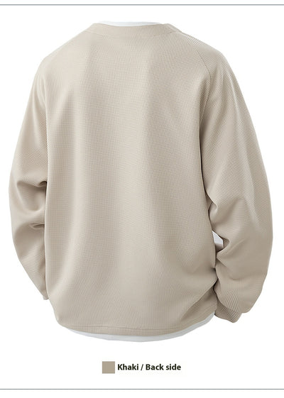 Suéter Waffle V-Cuello Bicolor Casual Versátil para Mujer - Image 14