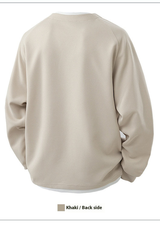 Suéter Waffle V-Cuello Bicolor Casual Versátil para Mujer - Image 14