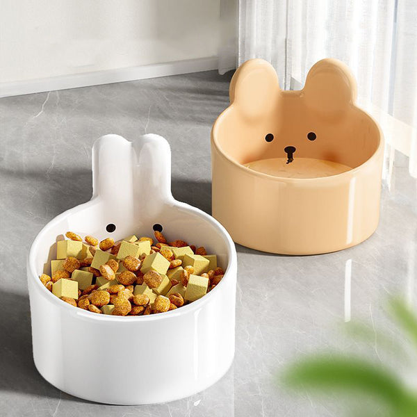 Comedero Inclinado de Cerámica para Mascotas - Cuenco para Gatos y Perros