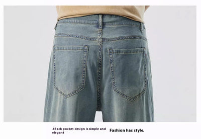 Jeans Rectos Holgados en Seda de Hielo para Hombre - Image 18