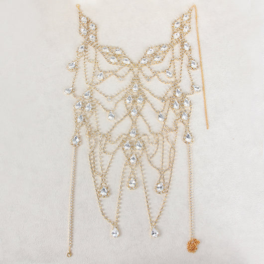 Cadena de Cuerpo Multicapa con Cristales - Accesorio Elegante para Pecho - Image 3