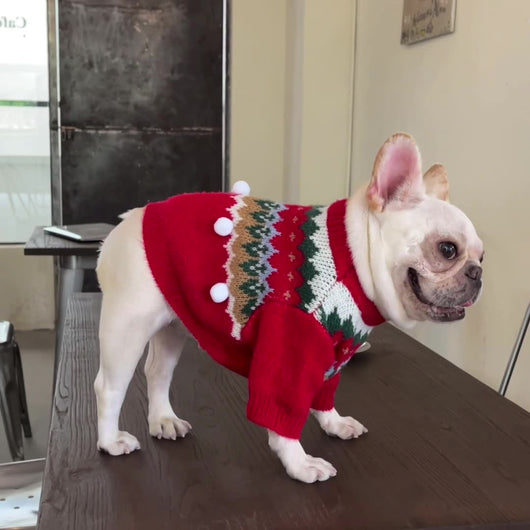 Suéter Navideño para Mascotas - Diseño Divertido de Pelea - Image 10