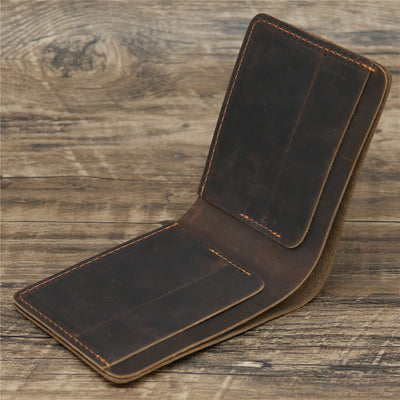 Billetera de Cuero Crazy Horse Estilo Retro Europeo Americano para Hombre - Image 11