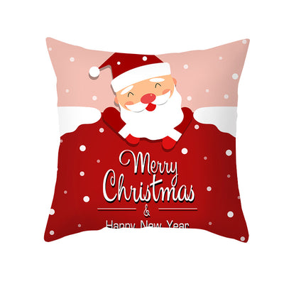 Funda de Almohada Navideña con Diseño de Dibujos Animados en Tela Melocotón - Image 16