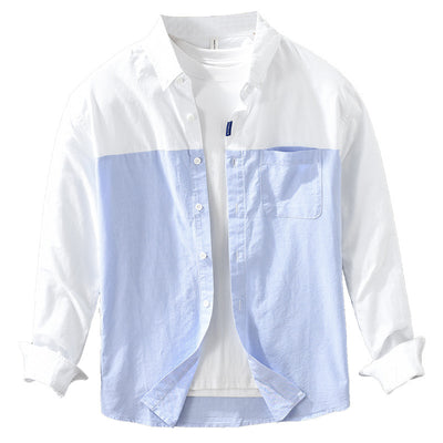 Camisa Patchwork de Manga Larga para Hombre - Image 4