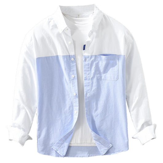 Camisa Patchwork de Manga Larga para Hombre - Image 4