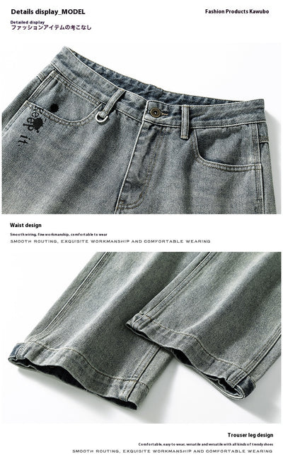 Pantalones Rectos Anchos Lavados Vintage para Hombre - Image 7