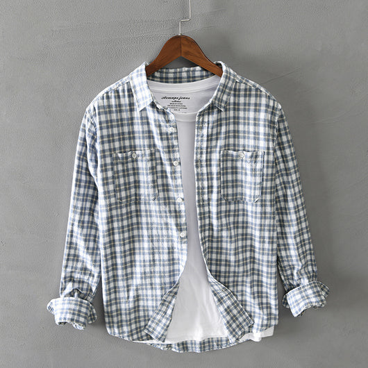 Camisa Casual de Cuadros para Hombre - Manga Larga Versátil - Image 10