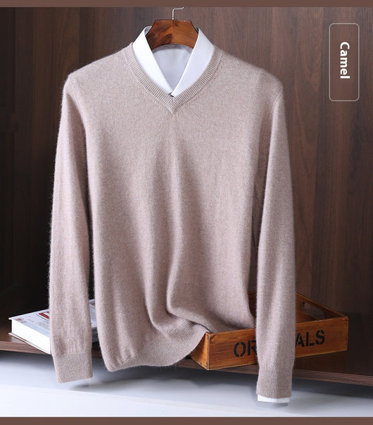 Suéter Escote V Lana Estilo Coreano - Polera Base Versátil - Image 43