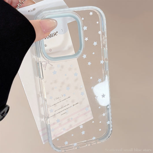 Funda para Celular Estrellas Azules Estilo Instagram - Transparente Antigolpes