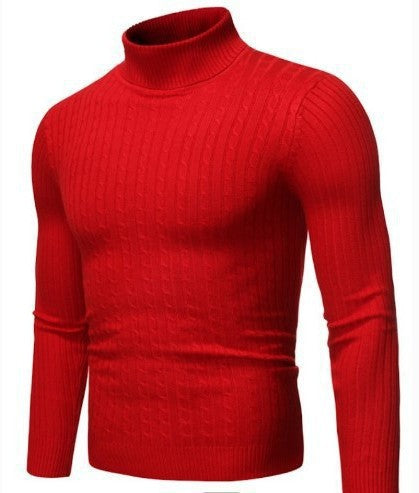 Suéter Hombre Cuello Alto Retro Tejido Floral Trenzado - Image 17