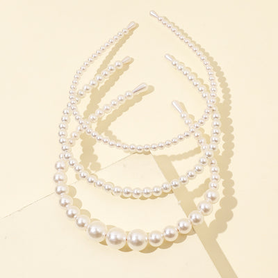 Set de 3 Diademas de Perlas para Mujer, Estilo Versátil y Elegante