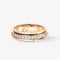 Sterling Plateado Rotatable Couple Ring With Diamonds And Gypsophila Rose Dorado 3 Estilo US5