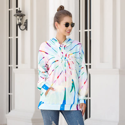 Sudadera con Capucha Estampada Suelta de Manga Larga - Image 11