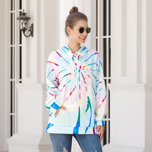 Sudadera con Capucha Estampada Suelta de Manga Larga - Image 11