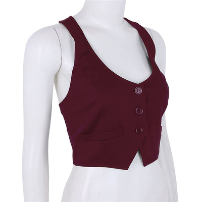 Chaleco Ajustado de Cuello V con Botones para Mujer - Image 11