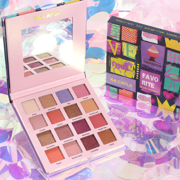 Paleta de 16 Sombras Mate y Metalizadas