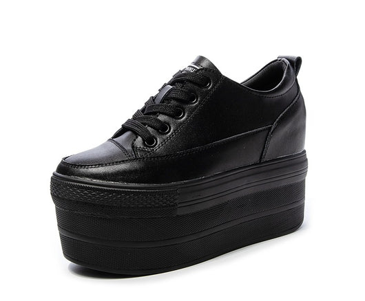 Zapatos de Mujer con Suela Gruesa Elevada y Cordones - Cuero Premium - Image 17