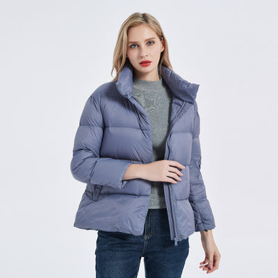 Chaqueta de Plumón de Pato Blanco Ligera con Cuello Alto - Image 17