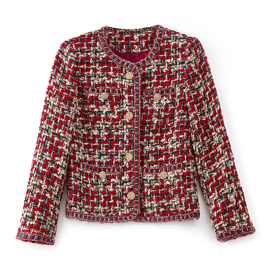 Chaqueta Tweed Corta Celebrity Rojo Intenso - Image 17