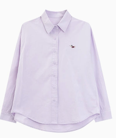 Blusa Suelta de Algodón con Bordado de Cachorro para Mujer - Image 6